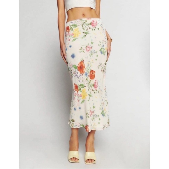 Reformation Dresses & Skirts - Reformation Layla Skirt Midi Maxi in Etude Cream Floral 2